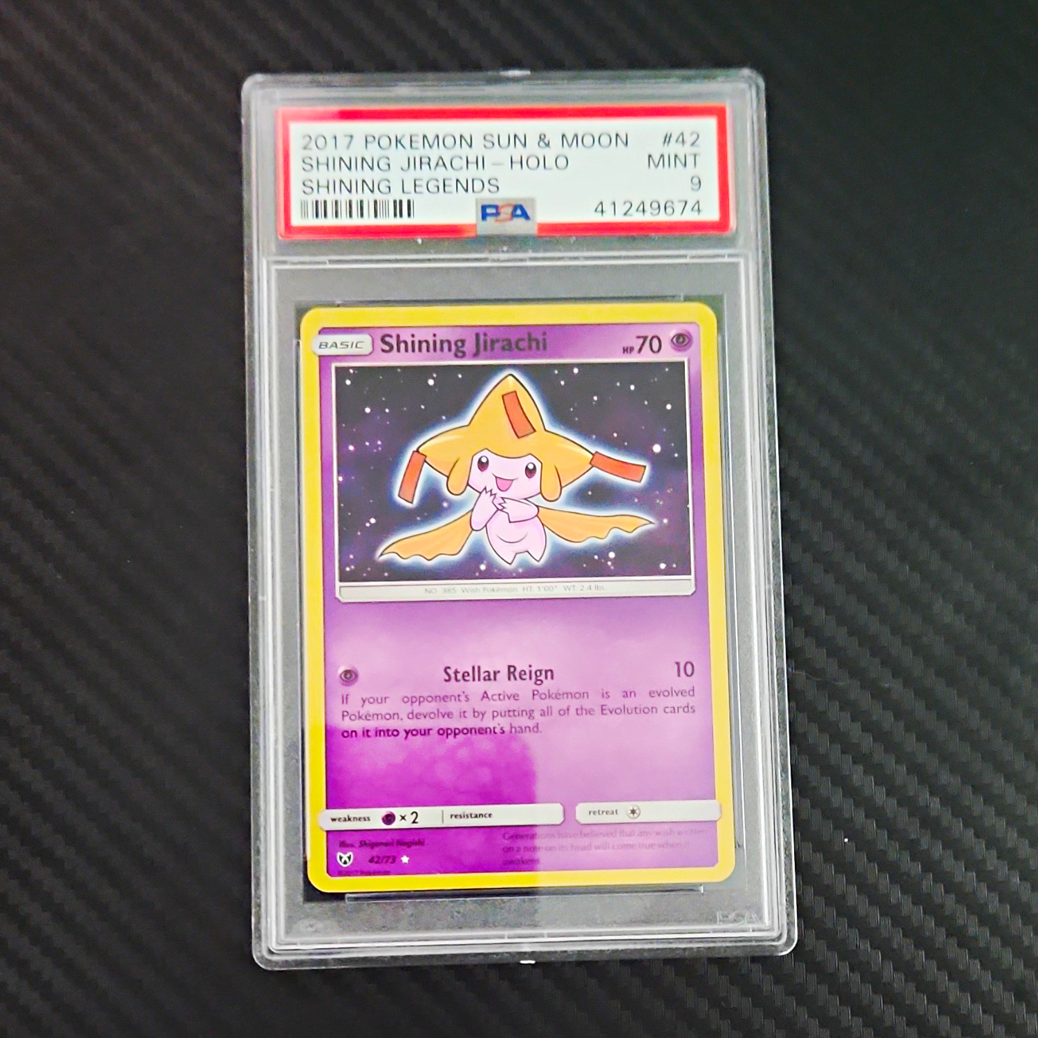Pokémon TCG Shining Legends Shining Jirachi 42/73 Holo EN PSA 9