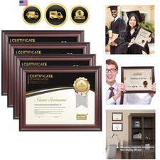 8.5x11 Document frames,Real Glass Fronts, 4 Pack Certificate Frames for Wall ...