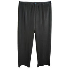 Ming Wang Womens - Size XL - Black Ankle Pants Stretch Side Slits Elastic Waist