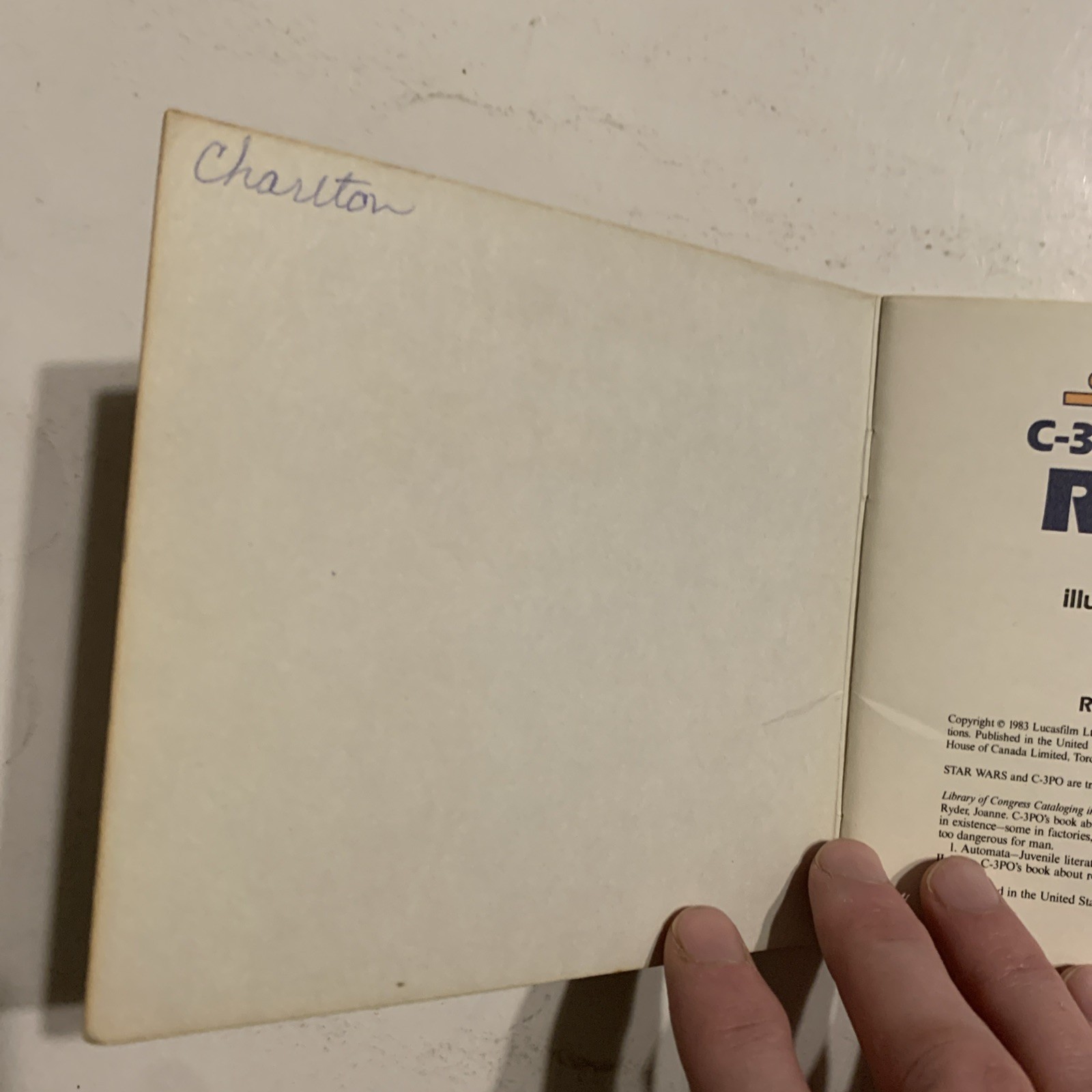 1983 Star Wars C-3PO'S Book about Robots by Joanne Ryder Random House PB Vintage