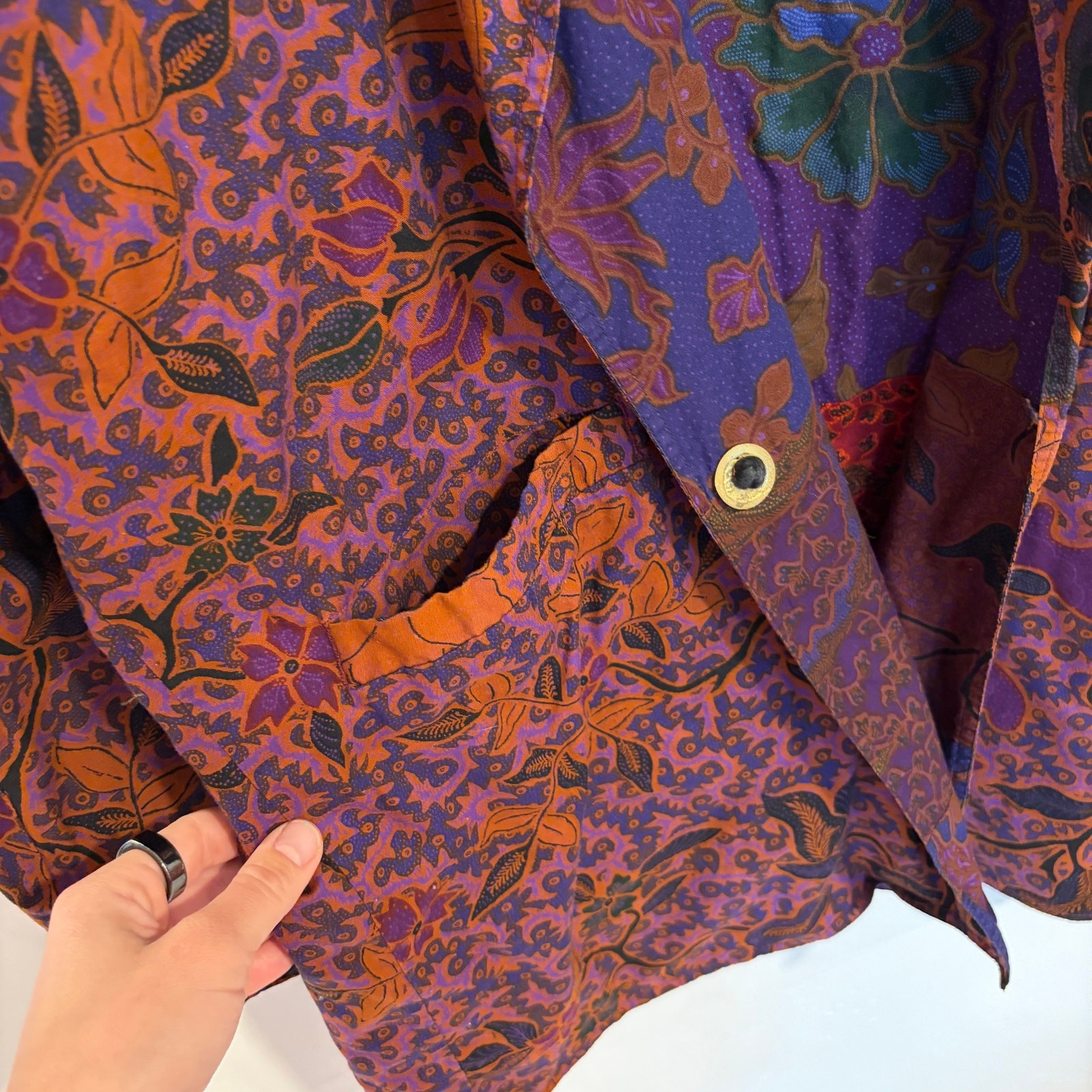Vtg Patchwork Reversible Oversized Jacket Mens XL… - image 4