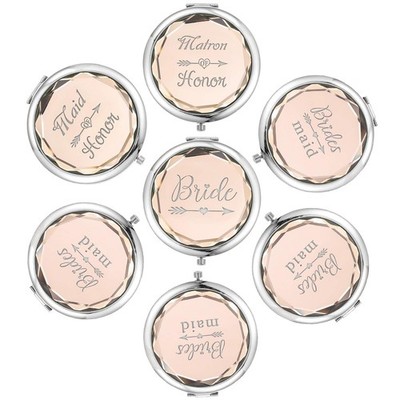Champagne Wedding Mirrors Set: Bride, Maid of Honor & Bridesmaid Gifts - 7 Pack
