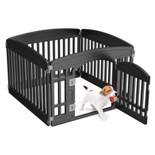 Plastic Dog Playpen 24 Inch, 4-Panel Pet Fence for Small Dog, Black