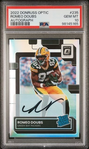 PSA 10 Romeo Doubs 2023 Donruss Optic 2022 #235 Rated Rookie AUTO Holo 105/125
