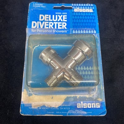 Shower Diverter Deluxe Alsons Chrome  #4923 Open Original 1979 Product Package
