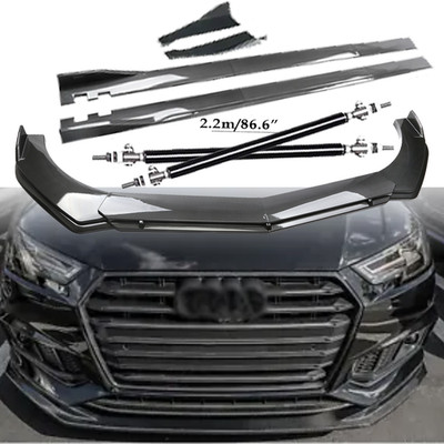 Carbon Fiber Front Bumper Lip Spoiler Side Skirt Body Kits For AUDI A4 A5 A6 A7