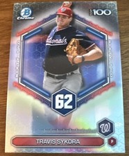 Topps 2026 Bowman Chrome Top 100 Travis Sykora Nationals #BTP-62 Insert