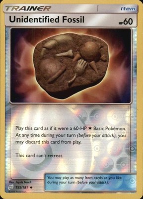 Unidentified Fossil 155/181 Uncommon Team Up Pokemon Reverse Holo Near Mint