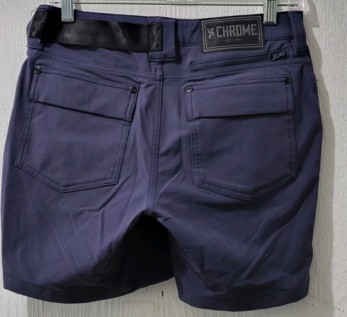 Chrome Women Short Athletic Casual Blue Bike Bermuda Training Cycling Sz 4 - Picture 2 of 10