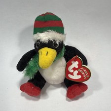 2004 Ty Jingle Beanies Penguin Toboggan