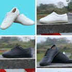 New Men Women Leather Taichi Kong Fu Shoes Martial Arts Shoes Exercise Sneakers