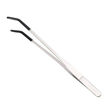 2Pcs Bent Tip Tweezers for Crafts Stainless Steel Straight and Curved Nippers Tw