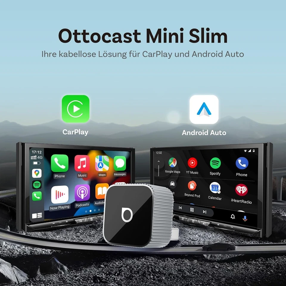 OTTOCAST Mini Slim 2-in-1 5G Wireless Carplay Android Auto Adapter Plug Play DE - Bild 2 von 4
