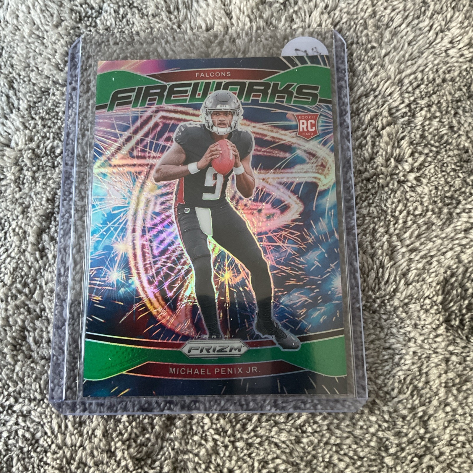 2024 Panini Prizm - Fireworks Michael Penix Jr. #16 Green Prizm (RC)