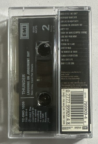 Thunder, Laughing On Judgement Day, Cassette Tape Ex / Ex Condition - Picture 3 of 7