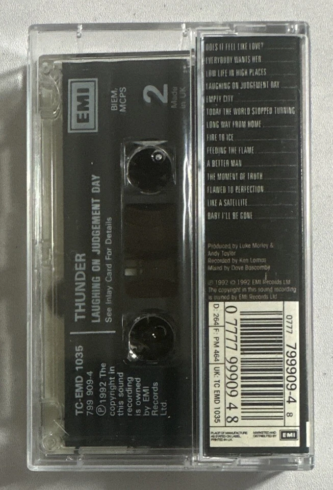 Thunder, Laughing On Judgement Day, Cassette Tape Ex / Ex Condition - Image 3 of 4