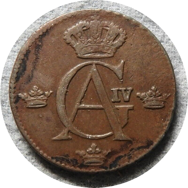 elf Sweden 1/2 Skilling 1807  Gustav IV Adolf