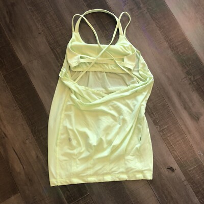 Lululemon Flow and Go Tank 2 Faded Zap Green Workout Draped Back Top Strap