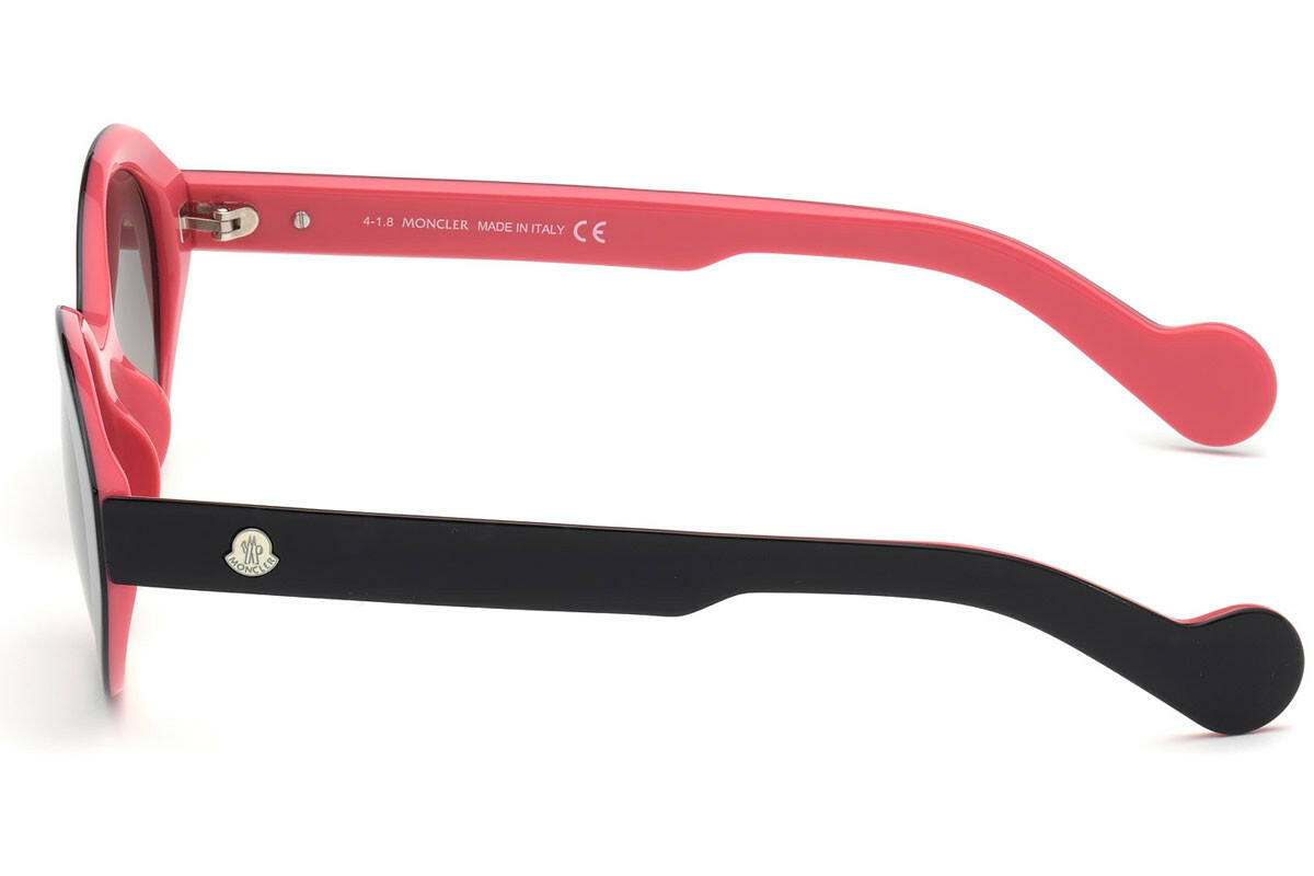 Moncler ML 0077 05B Black & Pink Oval Plastic Sunglasses Frame 50 