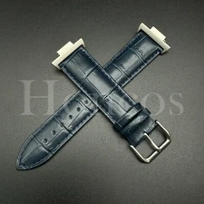 Genuine Leather Alligator Watch Strap Fits for Tissot PRX Clasp + Adapter D/Blue