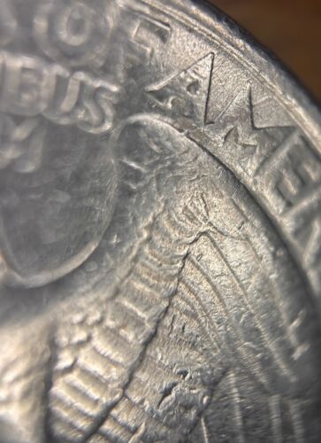 Moneda de error 1997 P Spiked Head Washington Quarter.  Spiked Eagle On Rev - Imagen 1 de 6