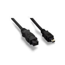 25ft 1394b FireWire 800/400 Cable 9 Pin to 4 Pin Long Tether - Black