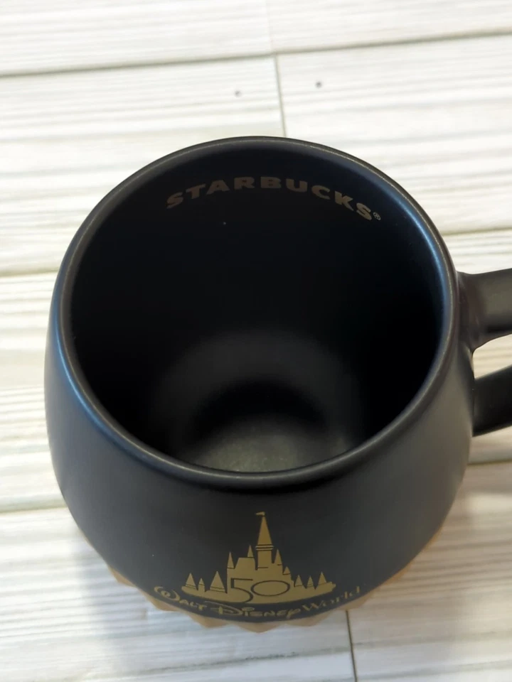 Walt Disney World *Starbucks 50th Anniversary Castle black and gold mug  - Image 2 of 4