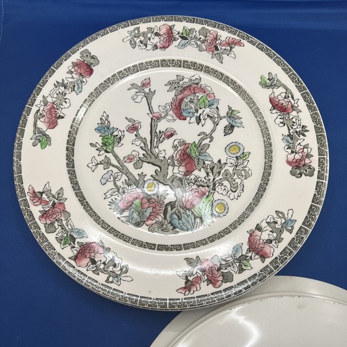 Indian Tree Lot Of 6 Dinner Plates Johnson Brothers Green Greek Key (O2) AS IS - Picture 4 of 12