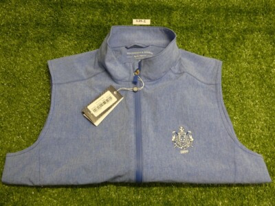 Holderness & Bourne Men's Conrad Full Zip Golf Vest C.C. Logo Blue Medium