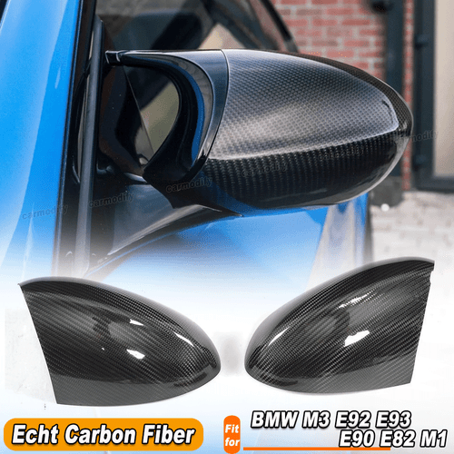 Für BMW M3 E92 E93 E90 E82 M1 Add-on Carbon Spiegelkappen Außenspiegelkappen  - Bild 1 von 10