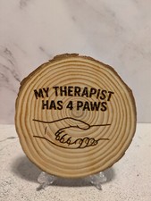 Laser Engraved Wood Slices Approximately 3.8 to 4.7 Inches New Handmade