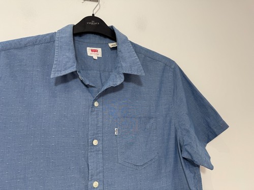Levi's Hemd Herren Large Blau Kurzarm Knopfleiste Freizeit Baumwolle Strukturiert - Bild 4 von 8