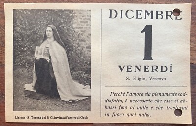 SANT ELIGIO VESCOVO, SANTINO del DAY FRIDAY 1 DECEMBER 1933
