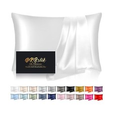 Silk Pillowcase for Hair and Skin, Mulberry Silk Pillow Cases Standard Size, ...