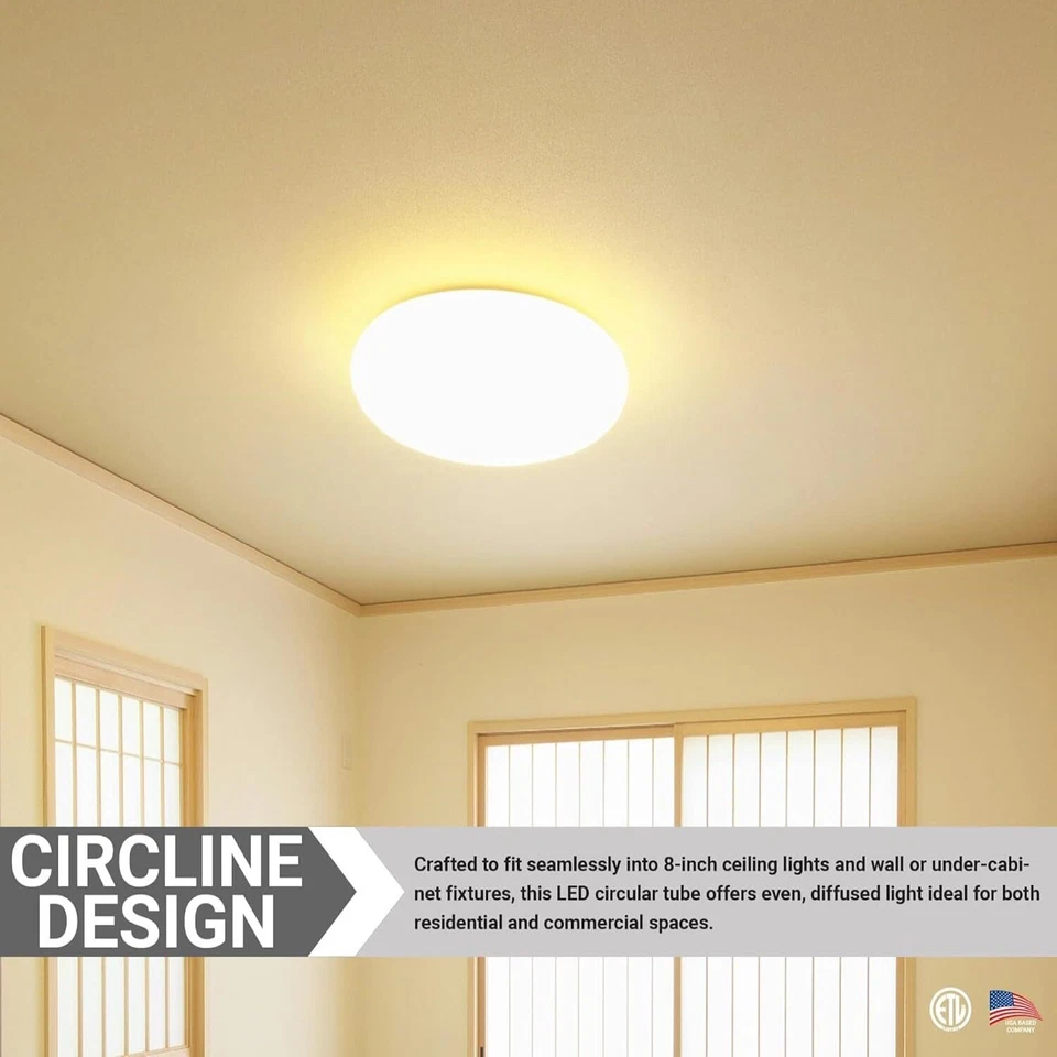 Diodesy 2PK 8" Fluorescent Light Bulbs T9 Round Lamp 11W Color Selectable 1100LM - Image 3 of 4