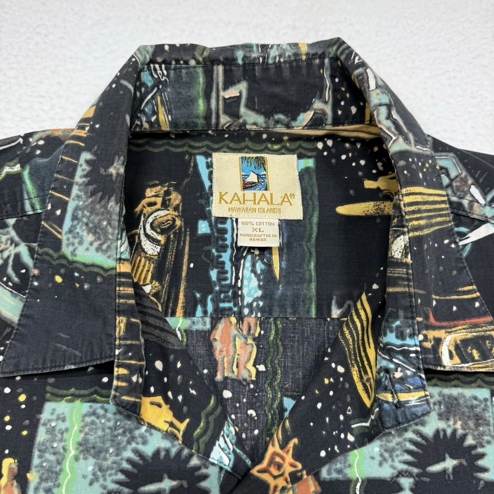 Гавайская рубашка Kahala Psychedelic Cosmic Surf Aloha Avanti Kamehameha Spooner XL - Изображение 3 из 4