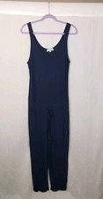 Michael Stars Jumpsuit XL Navy Blue Sleeveless Drawstring Waist Lounge Comfort