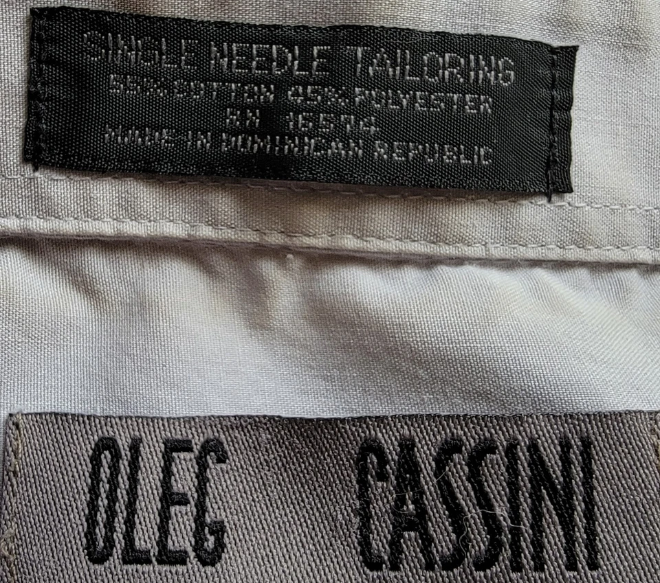 Oleg Cassini 男式衬衫 18.5 码灰色 — 第 2/4 张图片