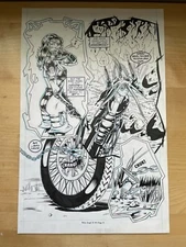BABY ANGEL X #3 comic art SPLASH motorcycle SHADOWCULT BAD GIRL 1995