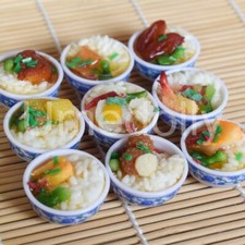 4PC Dollhouse 1:6 Scale Bowls Rice Lunch Dining Room Miniature Accessories