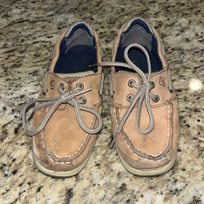 Sperry Top-Sider Lanyard Boy s Tan Lace-Up Boat Shoe Size 13M