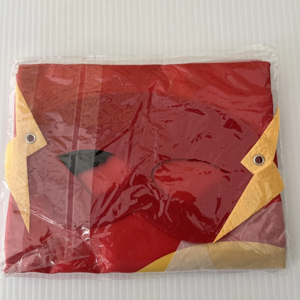 Capa y máscara de superhéroe de Halloween para niños disfraces satinado rojo amarillo Foto 3 de 4