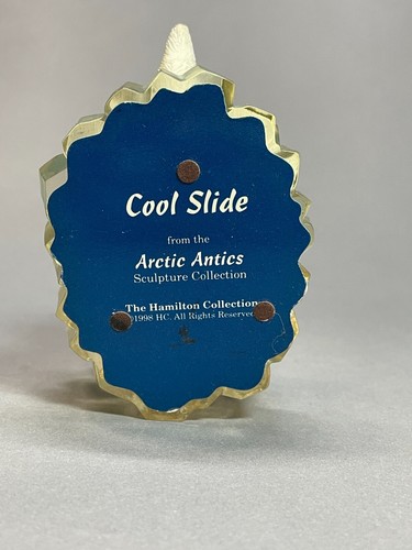 1998 The Hamilton Collection White Ice Puppy Sculpture Arctic Antics Cool Slide - Picture 9 of 13