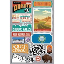 Crafts Stickers 3D South Dakota Black Hills State Shape License Plate Flower