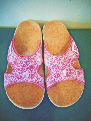 SPENCO ROSA WEISS GEBLÜMT DAMEN SLIPPER PANTOLETTEN ORTHOPÄDISCHE SANDALEN GRÖSSE W 5 NEU OHNE ETIKETT - Bild 1 von 5