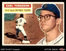 1956 Topps #147 Earl Torgeson White Back Tigers RARE VARIATION 2 - GOOD