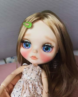 Neo Blythe Doll Custom OOAK Frosted Face Hand-painted Pity Kitty Blonde 1/6 BJD