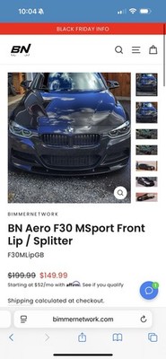 Bimmer Network Aero F30 MSport Front Lip / Splitter