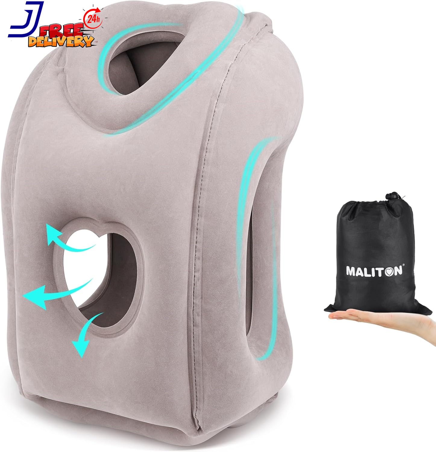 Inflatable Travel Pillow for Airplane Comfortable Sleeping to Relieve Neck Pain