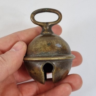 Antike Bronze Crotal Glocke aus dem 19. Jahrhundert 6,5 cm hoch